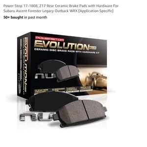 Power Stop 17-1808 Evolution Ceramic Rear Brake Pads with Hardware‎ Kit